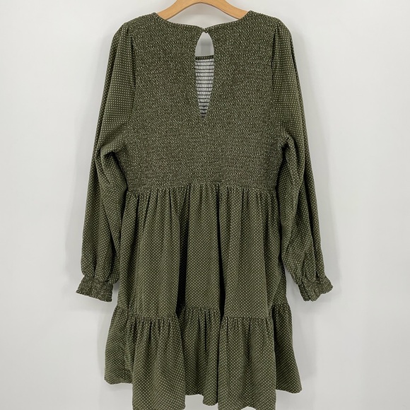 American Eagle Corduroy Green with White Polka Dots Dress NWT Size XXL E2 - Picture 7 of 9